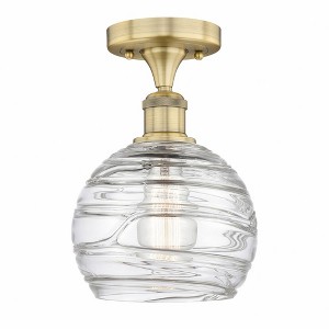 Athens Deco Swirl - 1 Light Semi-Flush Mount In Industrial Style-11.5 Inches Tall and 7.5 Inches Wide - 1 of 1