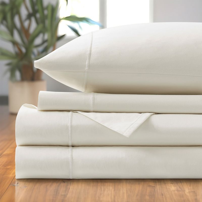 500TC Sateen Weave Solid Color Cotton Sheet Set, 3 of 7