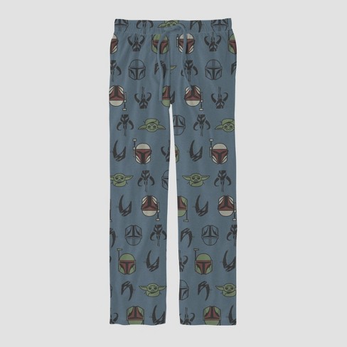 Men's Star Wars Mandalorian Fictitious Character Printed Knit Pajama Pants  - Blue L : Target