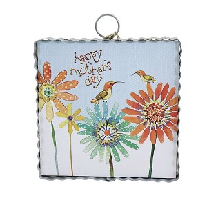 Round Top Collection Mothers Day Hummers Mini Print  -  One Mini Print 7.0 Inches -  Flowers Hummingbirds  -  S22109  -  Wood  -  Multicolored - 1 of 3