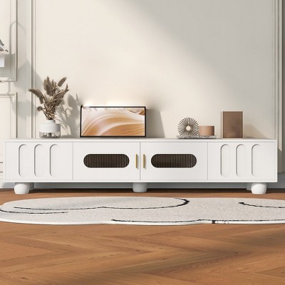 Modern TV Stand for TVs up to 80 Inches, Entertainment Center with Drawers and Cabinet,TV Storage Cabinet, Media Console Table for Living room
