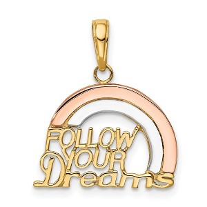 Black Bow Jewelry 14k Yellow & Rose Gold, White Rhodium Follow Your Dreams Pendant, 18mm - 1 of 4