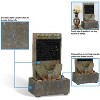 Sunnydaze Indoor Home Office Contemporary Soothing Half Moon Stone Slate Cascading Tabletop Water Fountain - 16" - 2 of 4