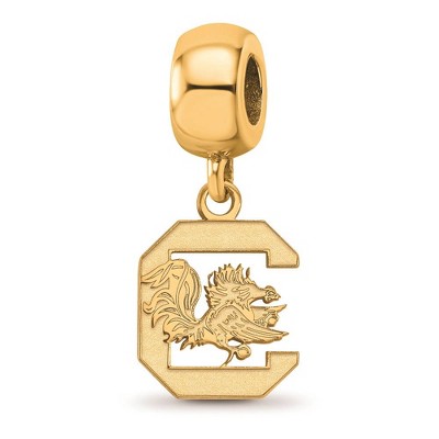 Black Bow Jewelry 14k Yellow Gold Plated Sterling Silver South Carolina Gamecocks NCAA Bead Charm