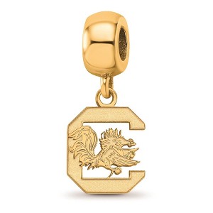 Black Bow Jewelry 14k Yellow Gold Plated Sterling Silver South Carolina Gamecocks NCAA Bead Charm - 1 of 4