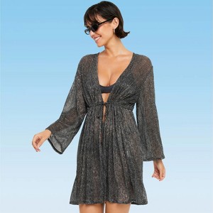 Women's Metallic Cover up Beach Dress - LSCN by LASCANA - 1 of 4