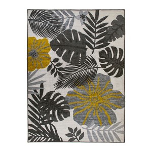 World Rug Gallery Tropical Floral Leaves Indoor/Outdoor Area Rug - 1 of 4