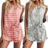Ekouaer 2 Pack Women's Pajama Set Short Pyjamas for Women Summer Pjs Sets Sleeveless Sleepwear Loungewear - 3 of 4