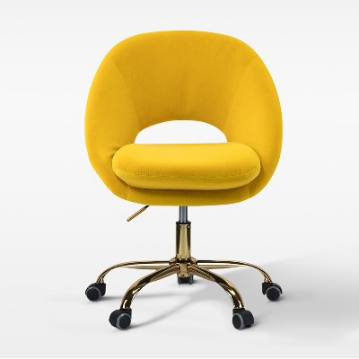 Hector Modern Velvet  Ergonomic Swivel Office Desk Chair with Adjustable Height | Karat Home