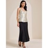INSPIRE CHIC Women's Satin Cowl Neck Sleeveless Spaghetti Strap Summer Camisole - 2 of 4