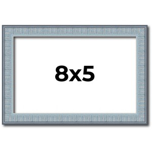 PosterPalooza | Photo Size Textured Blue Picture Frame - UV Acrylic, Foam Board Backing, Hanging Hardware - 1 of 4