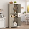 70 Inch Tall Kitchen Pantry Cabinet, Freestanding Storage Cabinet with 4 Doors and Adjustable Shelves for Dining Room - 3 of 4
