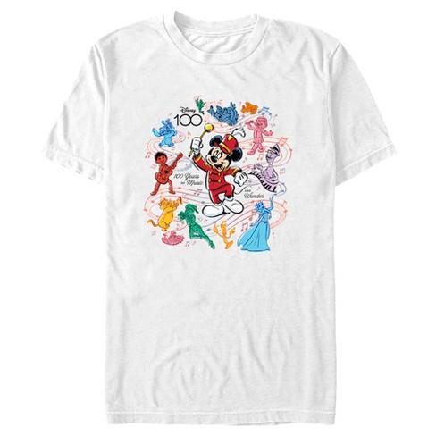 Men's Disney Mickey Mouse 100 Years Of Music And Wonder T-shirt - White - X  Large : Target