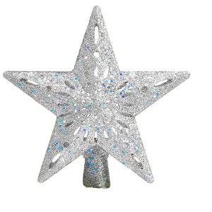 Aoibox Christmas Tree Topper Silver Lighted Star 6 Projection Modes 3D Rotating LED Lights 1 Piece for Holiday Party Decoration - 1 of 4