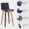 Bekrvio 26"/29" Swivel Bar Stools Set of 1/2/3/4, Faux Leather Upholstered Counter Chairs with Wood Legs, Mid-Century Seating for Kitchen Island - 3 of 4