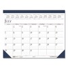 Recycled Academic Desk Pad Calendar, 18.5 x 13, White/Blue Sheets, Blue Binding/Corners, 14-Month (July to Aug): 2024 to 2025 - 2 of 2