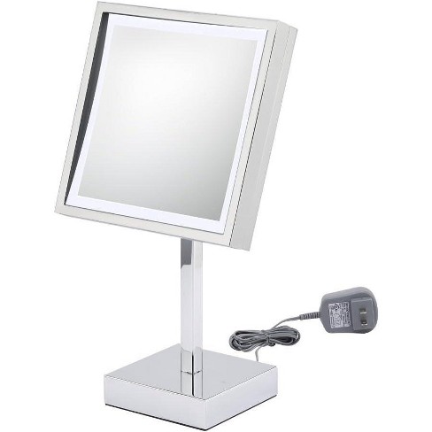 Aptations Kimball & Young Single-Sided LED Square Free Standing Vanity Mirror, Brushed Nickel - image 1 of 4