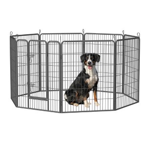 SEVOBAL Pet Doors, Gates and Pens 8-Panel Heavy Duty Dog Playpen Outdoor Exercise Fence for Large Dogs, Black, 63.5"*63.5"*40" - 1 of 4