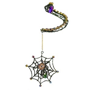 Halloween 8.0 Inch Spider Web Bottle Charm Halloween Accessory , Bling Halloween Decor Wine  Oil Champagne (1PC) - 1 of 4
