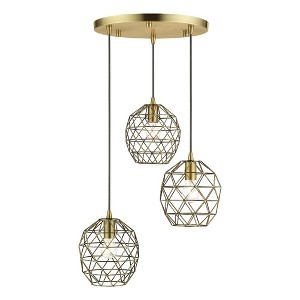 Livex Lighting Geometrix 3 - Light Pendant in  Antique Brass - 1 of 4