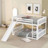 Okak Full over Full Wood Bunk Bed with Slide & Safety Guardrail Loft Bunk Bed with Ladder for Kids Teens, Easy Assemble No Box Spring Needed, White - 2 of 4