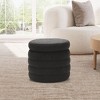 WestinTrends Alexandria Mid-Century Modern Faux Shearling Shearling Round Storage Ottoman - 2 of 4