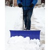 Heavy-Duty Steel Snow Plow, 5-Height Adjustable Handle & All-Terrain Wheels, Adjustable Angle Blade, on Driveways, Sidewalks, and Yards - 3 of 4