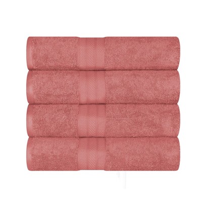 Premium Cotton 800 GSM Heavyweight Plush Luxury 4 Piece Bathroom Towel Set,  Tea Rose Pink - Blue Nile Mills