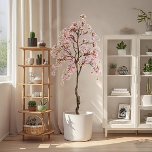 Artificial Begonia Tree in Pot for Home and Office Decor - 1 of 4