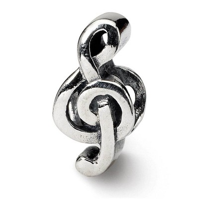 Black Bow Jewelry Sterling Silver Treble Clef Bead Charm