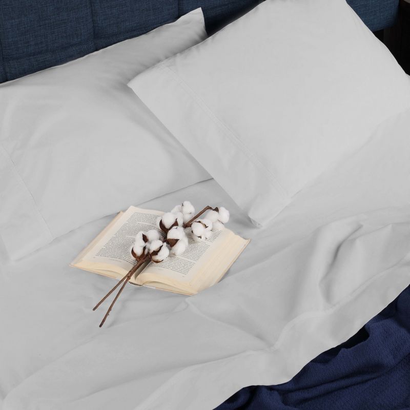 Organic Cotton 300 Thread Count Percale Flat Bed Sheet by Blue Nile Mills, 5 of 7