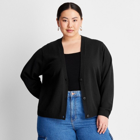 Women's Cardigan - A New Day™ Black 2X