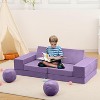 12 Pcs Modular Kids Play Couch, Fold Out Toddler Couch with 2 Balls and Tunnel, Soft Foam Convertible Kids Sofa for Playroom, Child Sectional Sofa - 2 of 4
