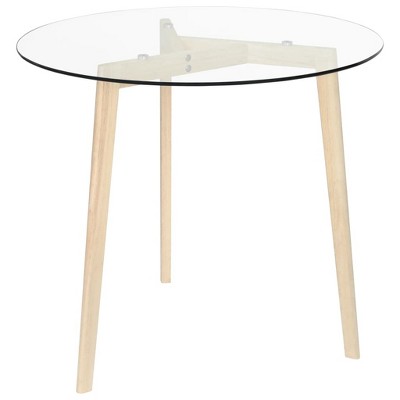 vidaXL Dining Table Transparent 31.5 inches  Tempered Glass