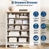 Fluted 5 Drawer Dresser for Bedroom Rattan Chest of Dressers Tall Dresser for Closet with Drawers Boho Night Stand - 4 of 4