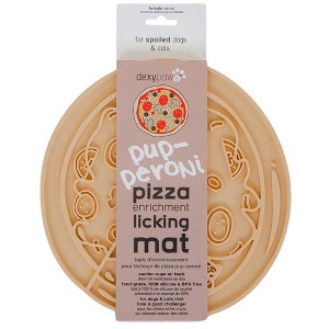 Dexypaws Enrichment Lick Mat: Pup-peroni Pizza - Grooved Silicone - 1 of 4