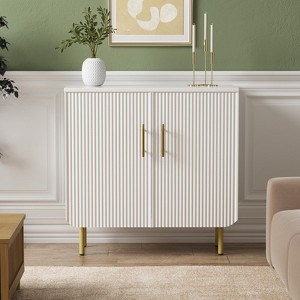 Fluted Accent Cabinet with Storage, 2 Doors & Adjustable Shelf - 1 of 4