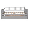 PAGED Twin Size Daybed Modern Wooden Bed Frame with Twin Size Trundle and Guardrail for Bedroom, Living Room - 3 of 4