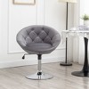Roundhill Furniture Noas Velvet Upholstered Tufted Back Swivel Accent Chair, Gray - 2 of 4