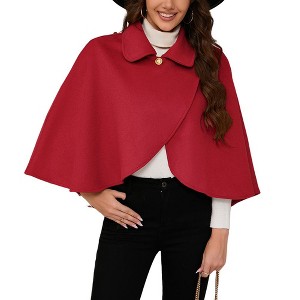 Coolmee Women's Shawl Wraps Cloak Cape Warm Pullover Winter Soft Shawl Cover Up - 1 of 4
