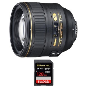 Nikon AF-S NIKKOR 85mm f/1.4G Lens W/ Extreme Pro 128 GB - 1 of 4