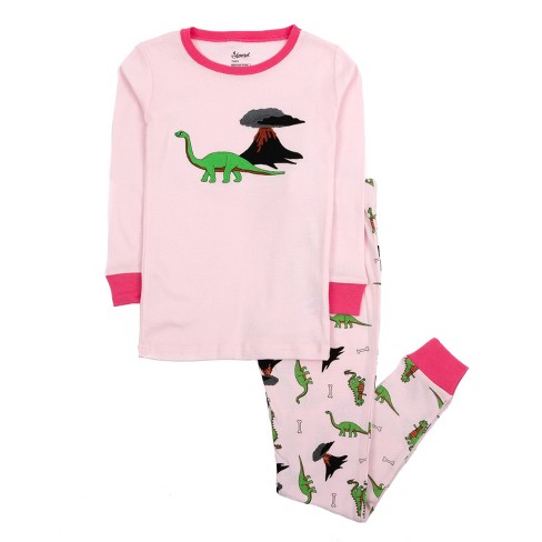 Leveret Two Piece Cotton Pajamas Dinosaur Pink 3 Year Target