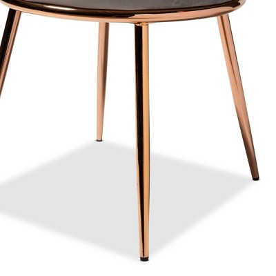 Elevate High-Back Grey Velvet & Cane Armchair with Rose Gold Legs