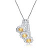 Guili Sterling Silver Yellow Cubic Zirconia Bouquet Necklace - 2 of 2