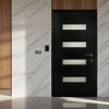 Wooakway 36"W × 80"H 4-Lite Exterior Frosted Glass Prehung Front Entry Door Primed Interior Fiberglass Entrance Door - 3 of 4