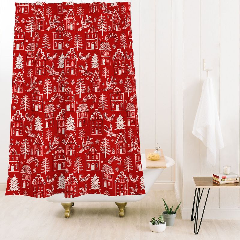 Pimlada Phuapradit Christmas village Red Shower Curtain - Deny Designs, 2 of 4