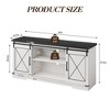 TV Stand for Televisions Up to 65 Inches, Entertainment Center Console Table with Storage Cabinets and Two Barn Doors, Mid Century Modern - 4 of 4