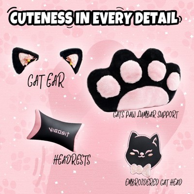 Feature infographic focusing on cat-themed chair details