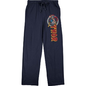Marvel Comics Presents Thor Men's Navy Sleep Pajama Pants - 1 of 2