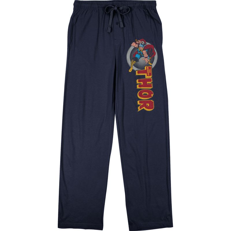 Marvel Comics Presents Thor Men’s Navy Sleep Pajama Pants, 1 of 2
